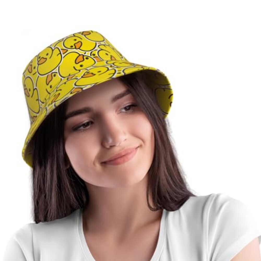 Packable Duck Pattern Bucket Hat UV Protection Un… - image 5